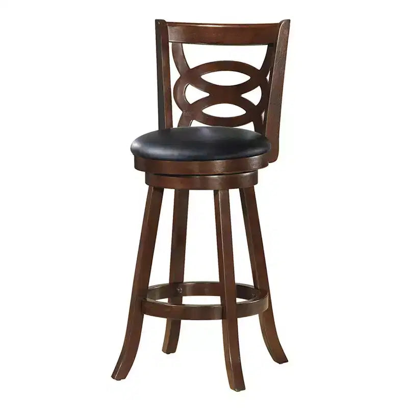 Costway Sgabello Girevole 29'' Altezza Bar Seduta Imbottita Sedia da Pranzo in Legno di Gomma Cucina Casa Espresso