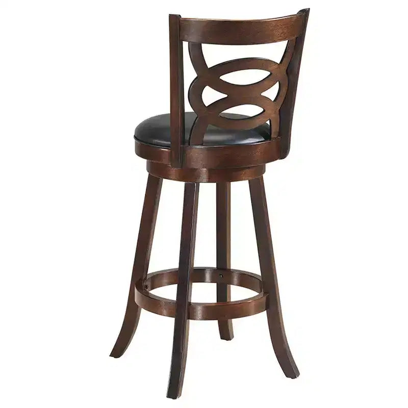 Costway Sgabello Girevole 29'' Altezza Bar Seduta Imbottita Sedia da Pranzo in Legno di Gomma Cucina Casa Espresso