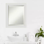 Specchio da Parete per Bagno con Cornice Flair Bianco Morbido - Amanti Art
