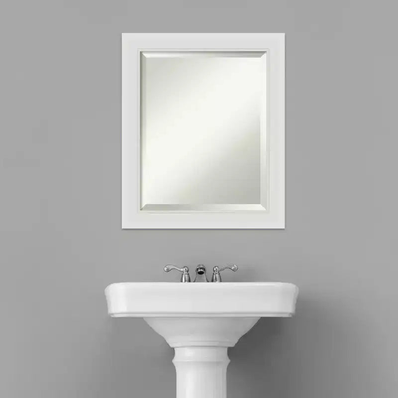 Specchio da Parete per Bagno con Cornice Flair Bianco Morbido - Amanti Art