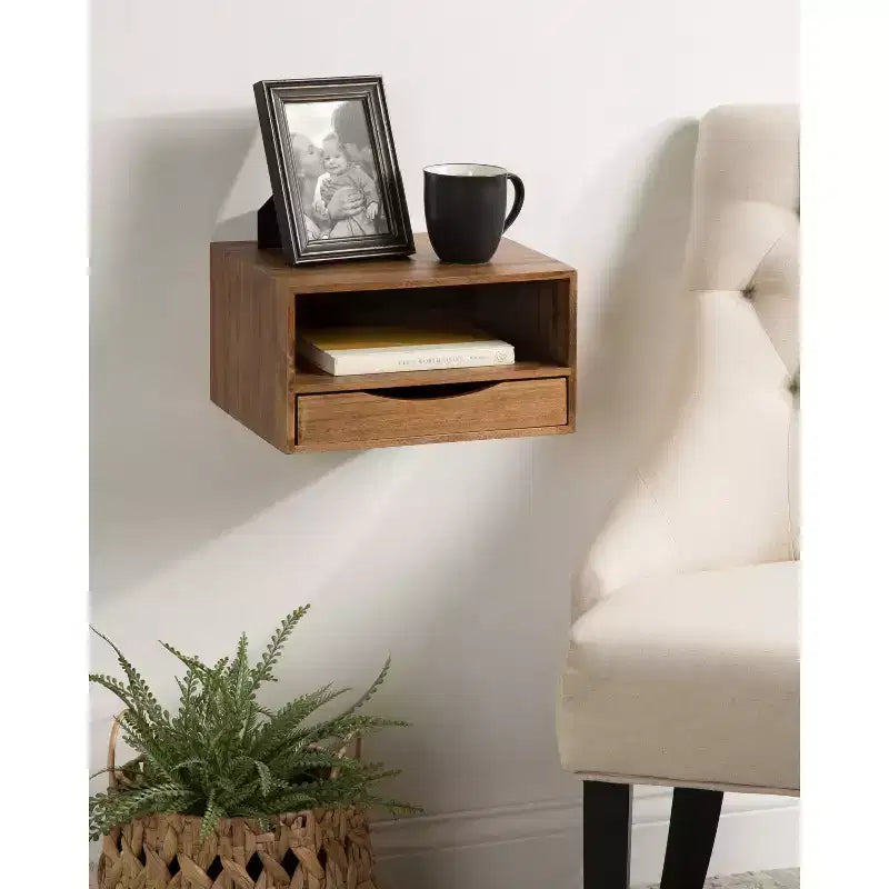 12.5 x 10 x 7 Mensole da Muro Flottanti Hutton con Cassetto - Kate & Laurel All Things Decor