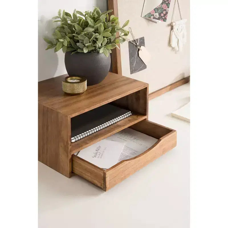 12.5 x 10 x 7 Mensole da Muro Flottanti Hutton con Cassetto - Kate & Laurel All Things Decor