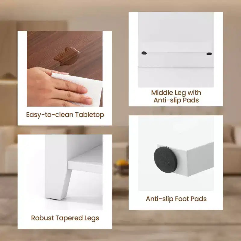 Tavolino da Caffè Costway con Piano Sollevabile, Scomparto Nascosto e Ripiani, Mobili Moderni, Bianco