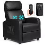 Costway Recliner Massage Chair, Ergonomic Adjustable Single Sofa with Padded Seat Black\Brown\Gray