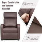 Costway Poltrona Massaggiante Reclinabile, Poltrona Singola Ergonomica Regolabile con Sedile Imbottito Nero\Marrone\Grigio