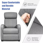 Costway Poltrona Massaggiante Reclinabile, Poltrona Singola Ergonomica Regolabile con Sedile Imbottito Nero\Marrone\Grigio