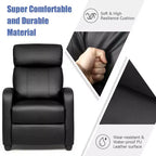 Costway Poltrona Massaggiante Reclinabile, Poltrona Singola Ergonomica Regolabile con Sedile Imbottito Nero\Marrone\Grigio