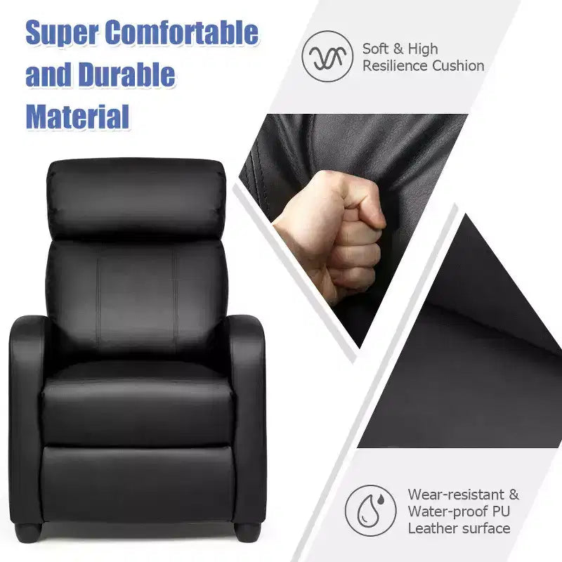 Costway Poltrona Massaggiante Reclinabile, Poltrona Singola Ergonomica Regolabile con Sedile Imbottito Nero\Marrone\Grigio