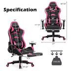 Sedia Gaming Massaggiante Reclinabile Girevole da Ufficio Costway con Poggiapiedi