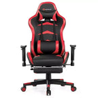Sedia Gaming Massaggiante Reclinabile Girevole da Ufficio Costway con Poggiapiedi