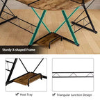 Costway Scrivania da gioco a L per computer 58'' x 44'' con supporto monitor e vassoio per host, per ufficio domestico