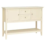 Costway Credenza con Ante e Cassetti Tavolo Consolle in Legno Blu/Marrone/Grigio/Beige