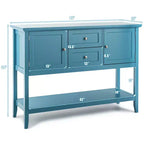 Costway Credenza con Ante e Cassetti Tavolo Consolle in Legno Blu/Marrone/Grigio/Beige