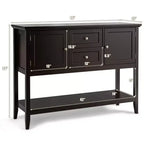 Costway Credenza con Ante e Cassetti Tavolo Consolle in Legno Blu/Marrone/Grigio/Beige