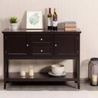 Costway Credenza con Ante e Cassetti Tavolo Consolle in Legno Blu/Marrone/Grigio/Beige