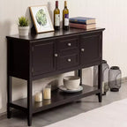 Costway Credenza con Ante e Cassetti Tavolo Consolle in Legno Blu/Marrone/Grigio/Beige