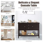 Costway Credenza con Ante e Cassetti Tavolo Consolle in Legno Blu/Marrone/Grigio/Beige