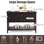 Costway Credenza con Ante e Cassetti Tavolo Consolle in Legno Blu/Marrone/Grigio/Beige