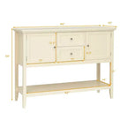 Costway Credenza con Ante e Cassetti Tavolo Consolle in Legno Blu/Marrone/Grigio/Beige