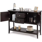Costway Credenza con Ante e Cassetti Tavolo Consolle in Legno Blu/Marrone/Grigio/Beige