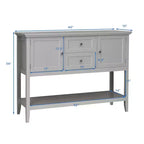 Costway Credenza con Ante e Cassetti Tavolo Consolle in Legno Blu/Marrone/Grigio/Beige