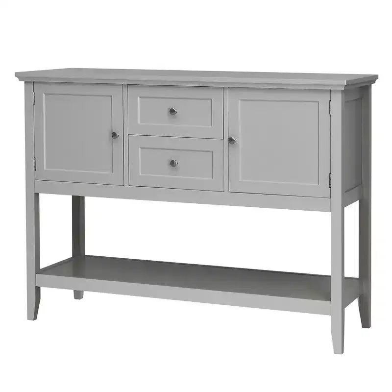 Costway Credenza con Ante e Cassetti Tavolo Consolle in Legno Blu/Marrone/Grigio/Beige