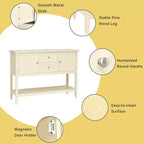 Costway Credenza con Ante e Cassetti Tavolo Consolle in Legno Blu/Marrone/Grigio/Beige