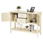 Costway Credenza con Ante e Cassetti Tavolo Consolle in Legno Blu/Marrone/Grigio/Beige