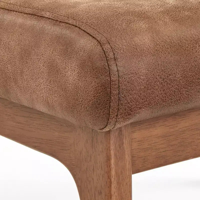 Set poltrona e pouf Buylateral Bianca Mid-Century Modern - 2 pezzi