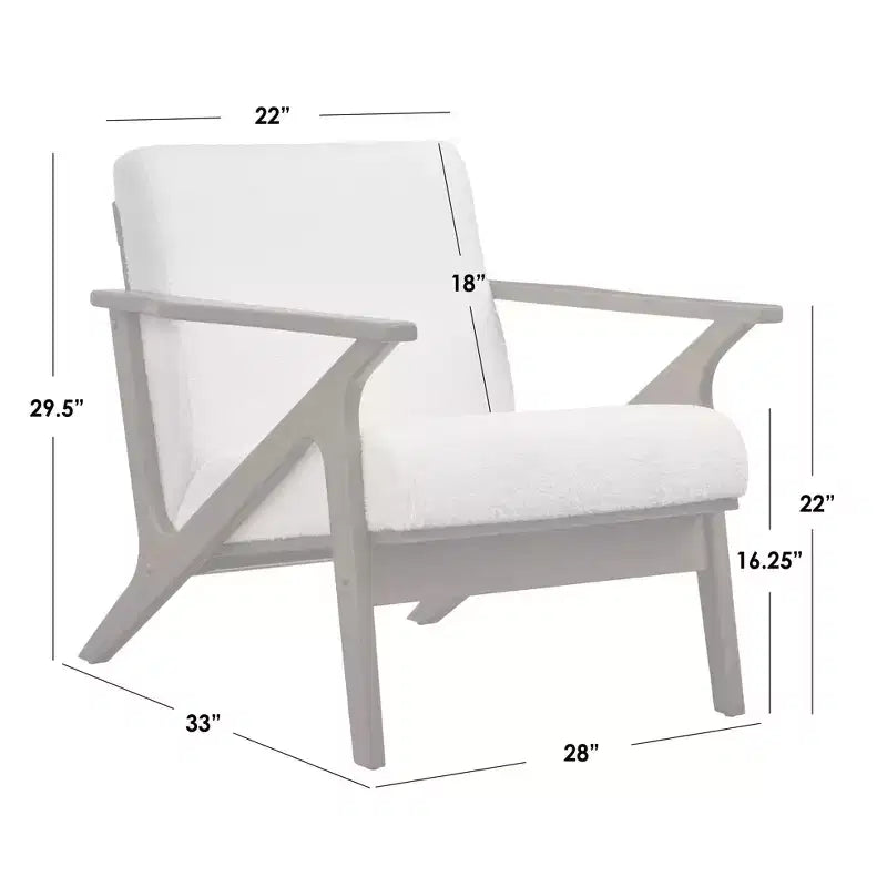 Set poltrona e pouf Buylateral Bianca Mid-Century Modern - 2 pezzi