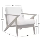 Set poltrona e pouf Buylateral Bianca Mid-Century Modern - 2 pezzi