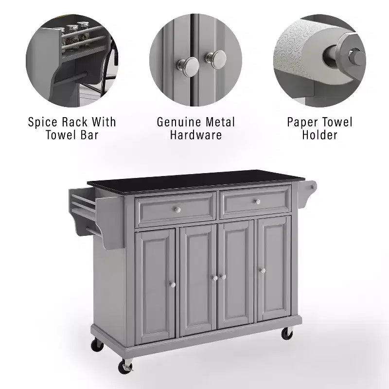 Carrello da Cucina con Piano in Granito a Grandezza Naturale da 52" - Crosley