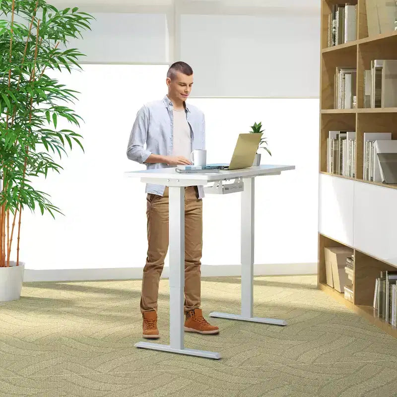 Costway Piano tavolo universale in un unico pezzo da 48'' per telaio scrivania standard e sit-to-stand
