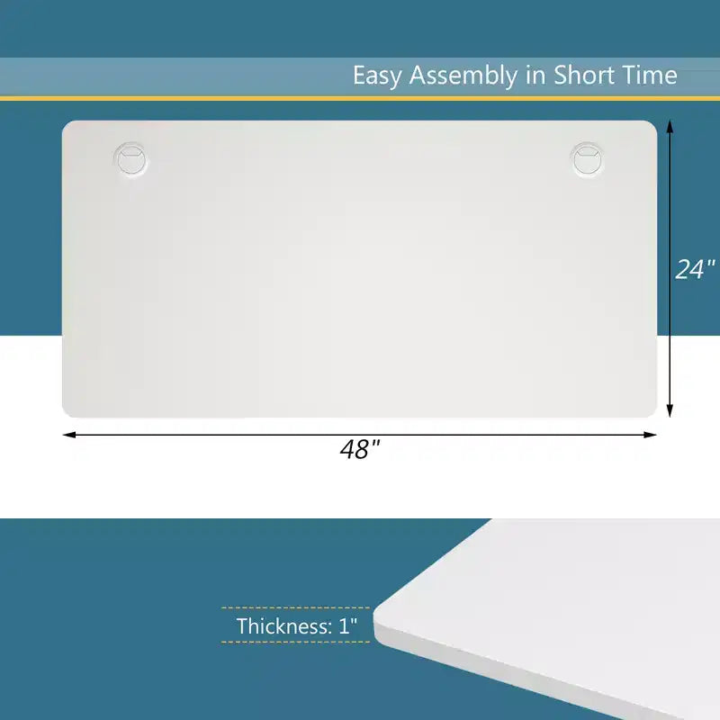 Costway Piano tavolo universale in un unico pezzo da 48'' per telaio scrivania standard e sit-to-stand