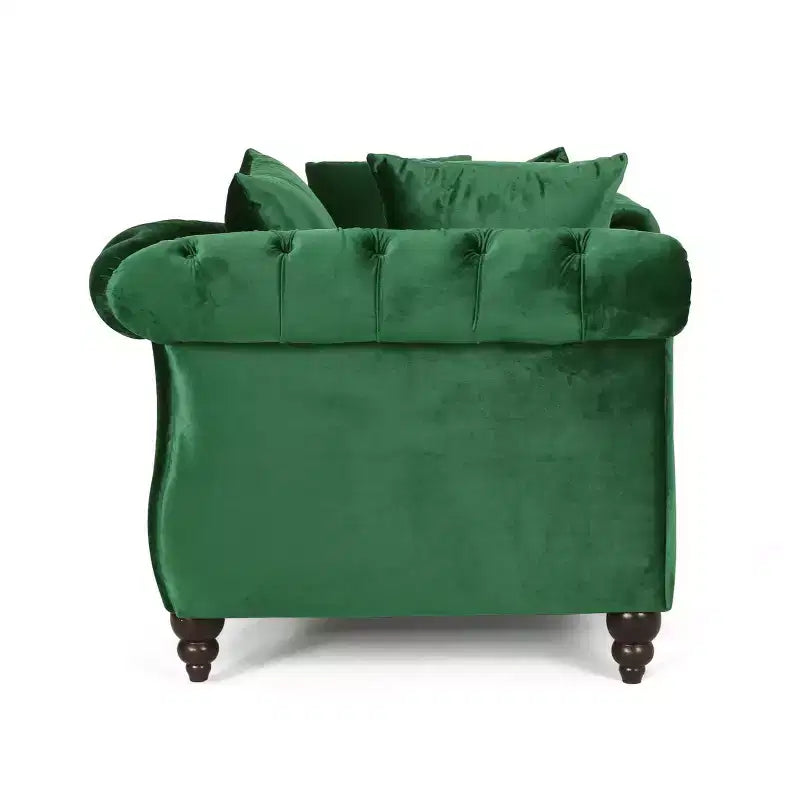 Chaise longue "Tête-à-tête" in velluto trapuntato Houck Modern Glam con cuscini decorativi - Christopher Knight Home
