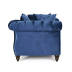 Chaise longue "Tête-à-tête" in velluto trapuntato Houck Modern Glam con cuscini decorativi - Christopher Knight Home
