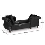 Chaise longue "Tête-à-tête" in velluto trapuntato Houck Modern Glam con cuscini decorativi - Christopher Knight Home
