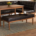 Sanford Wood Dining Ottoman - Baxton Studio