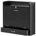 Scrivania pieghevole Basicwise da parete per laptop, scrittura, computer o trucco con ripiani e cassetto