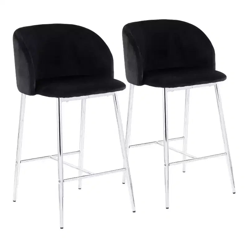 Set of 2 Fran Contemporary Counter Height Barstools - LumiSource