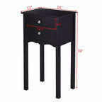 Costway Set 2 comodini tavolino d'appoggio tavolino da salotto con 2 cassetti nero