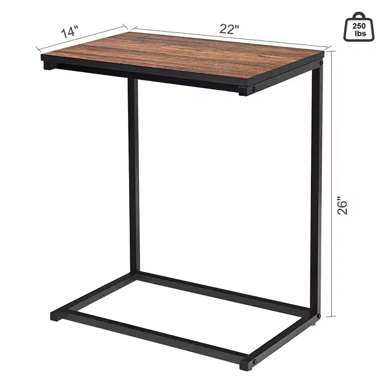Tavolino laterale C da divano Costway 26'' porta laptop, mobili per ufficio domestico