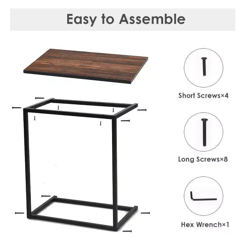Tavolino laterale C da divano Costway 26'' porta laptop, mobili per ufficio domestico