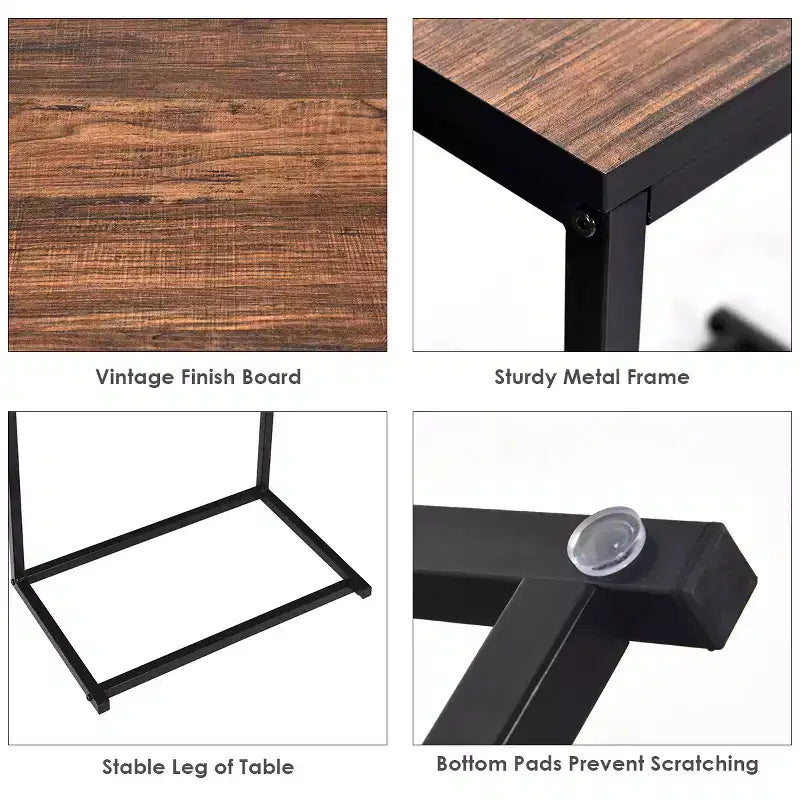 Tavolino laterale C da divano Costway 26'' porta laptop, mobili per ufficio domestico