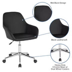 Sedia da ufficio Merrick Lane stile bucket con girevole a 360 gradi