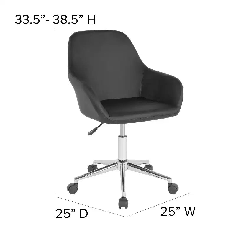 Sedia da ufficio Merrick Lane stile bucket con girevole a 360 gradi