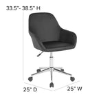 Sedia da ufficio Merrick Lane stile bucket con girevole a 360 gradi