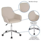 Sedia da ufficio Merrick Lane stile bucket con girevole a 360 gradi