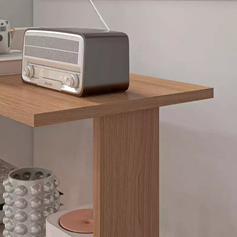 HOMCOM Scrivania da Ufficio Girevole a 360° a L ad Angolo per Computer con Scaffali Contenitori, Scrivania da Lavoro