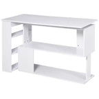 HOMCOM Scrivania da Ufficio Girevole a 360° a L ad Angolo per Computer con Scaffali Contenitori, Scrivania da Lavoro